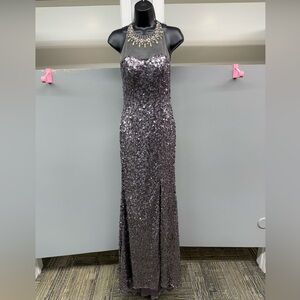 KASEY J SZ-2 W177039 SILVER PROM/PAGENT/FORMAL DRESS